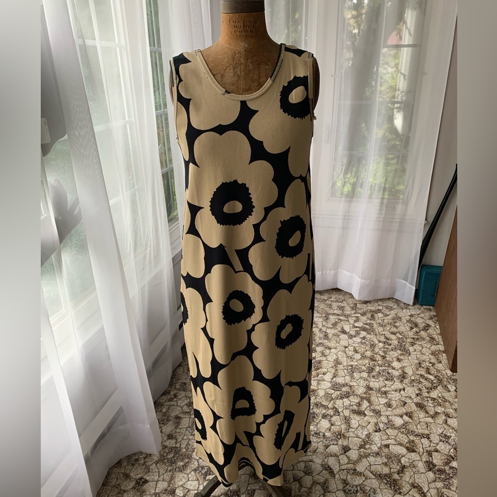 Marimekko Simpukka Unikko NWT ribbed tank Dress, Size XL